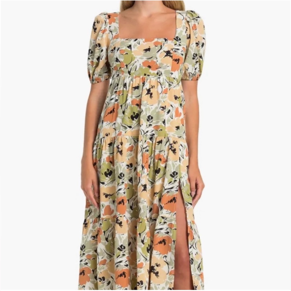 ASTR the Label Square Neck Midi Dress